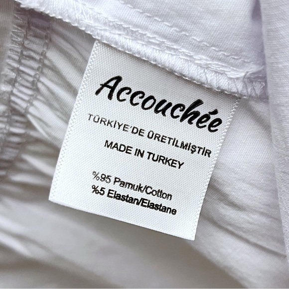 Accouchee Women’s S/M White Tie Waist A Line Wrap Maternity Nursing Dress - Picture 10 of 11